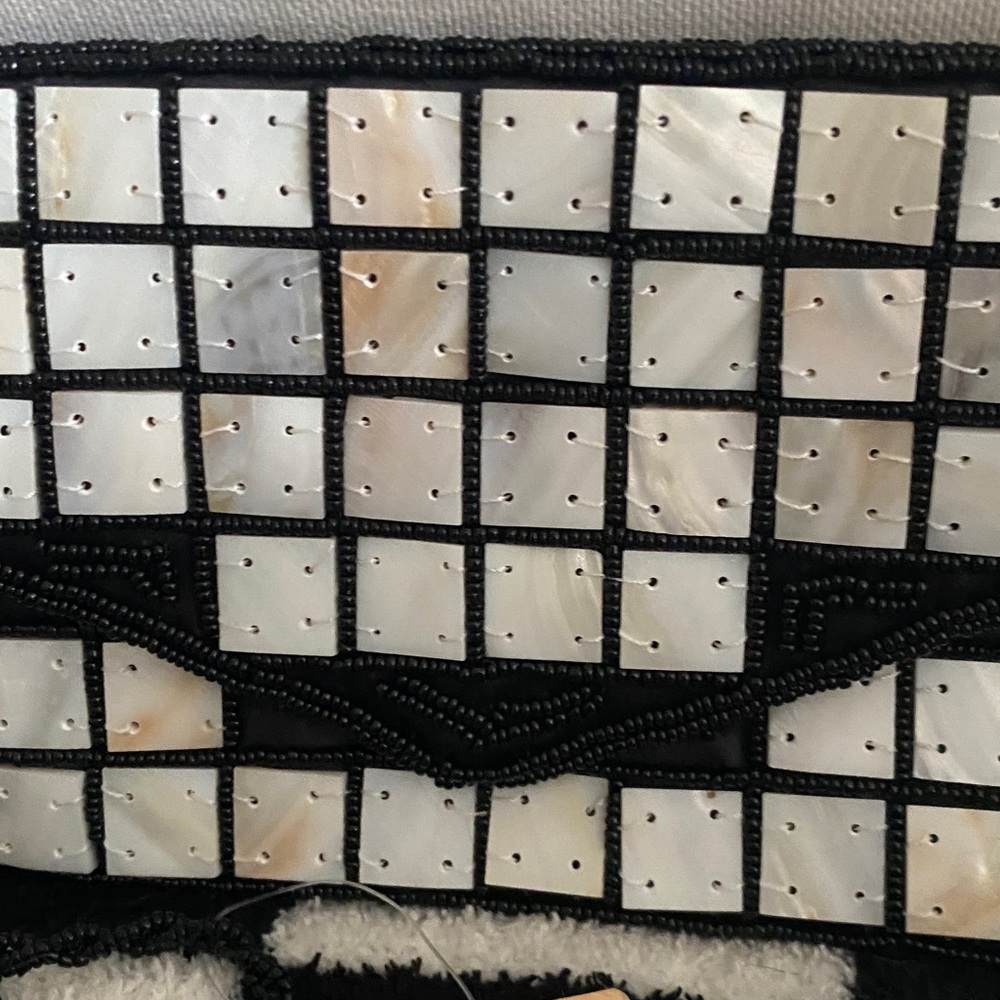 Vintage Craft Link Black and White Mosaic Clutch - Picture 2 of 5